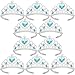 XiangGuanQianYing Princess Dress Up Crowns and Tiaras for Child from 3 Years Up Party Favors Blue Tiara Plastic Silver Tiara(10 Pack) (Sky Blue)
