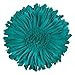 JWH Flowers Throw Pillow Cover Decorative Sunflower Accent Pillow Handmade Floral Pillowcase Round Cushion for Couch Bed Bedroom Chair 12 Inch Blue Green