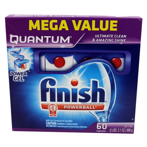 Finish quantum dishwasher detergent mega pack, 60-count
