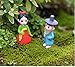 LU2000 Asian People Minifigures Small Size Micro Figurines Statue Korean Style [Autumn Series] for Micro Landscape Desk Home Decoration Little Statue Mini Sculptures Pack of 4