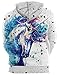 ENLACHIC Women's Unicorn Sweatshirt Hoodies Pullover,Paint Unicorn,M