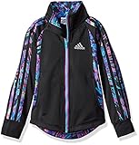 adidas Little Girls' Track Jacket, Black/Green, 6X