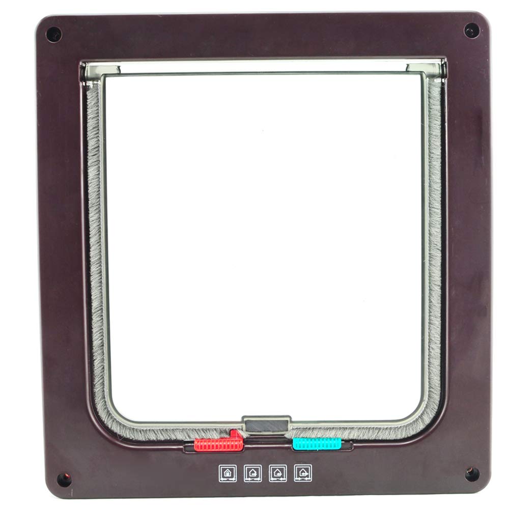 Denshine Chatière verrouillable manuelle pour fenêtre/porte Marron