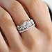 sandywident Unique Leaf Design 925 Plating Silver White Sapphire Diamond Wedding Engagement Ring Set