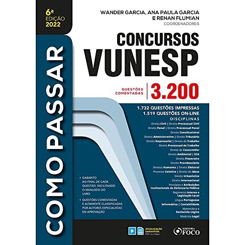 COMO PASSAR EM CONCURSOS DA VUNESP - 3.200 QUESTÕES - 6ª ED -2022
