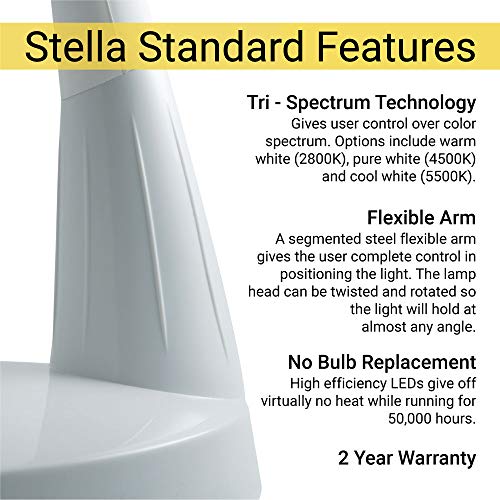 Stella Sky Two Premium 10W LED Floor Task Lamp White Adjustable