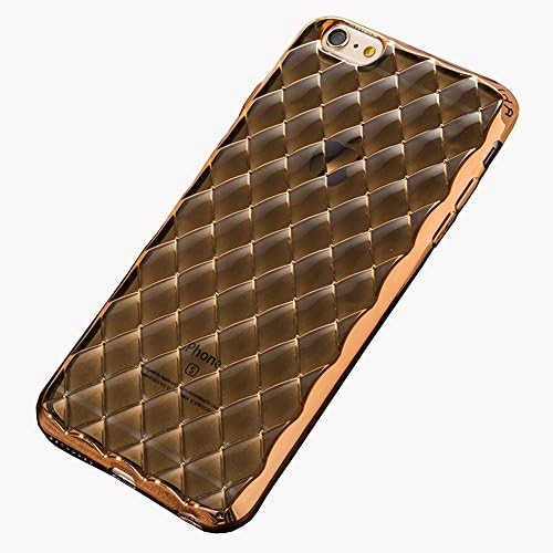 Hesmark - iPhone 6,6s Plus Clear TPU Shining Case (2015/2016)[3D Bump Water Cube]Premium Ultra Slim Lightweight Plating Soft Gel Silicone Bumper Cases for iPhone 6/6s Plus 5.5 Inch - Dark Gold
