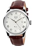 CIVO Men's Luxury Brown Leather Band Date Calendar Wrist Watch Casual Business Waterproof Dress Watch
