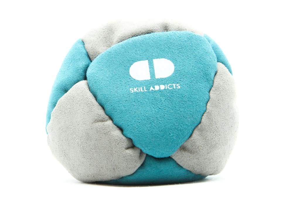 Skill Addicts Starter Footbag Hacky Sack Ball, Soft Freestyle Foot Bag for Kids and Adults, Includes HackySack Tricks Learning App - Dark Teal Grey