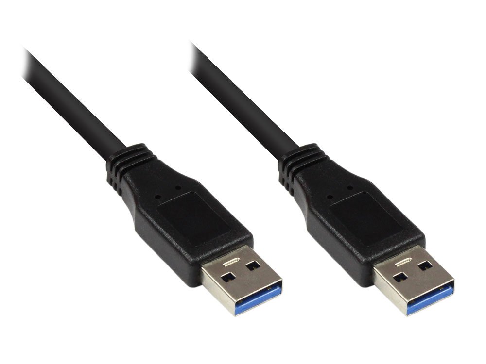 Good Connections Connection Cable USB 2.0 Male A to Male A, Foil and Braid Shielding, Copper Wire black black 5 m