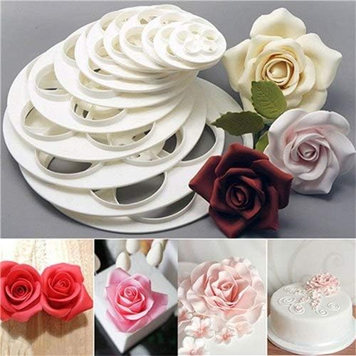 Tool Cookie Cutter - Chenglan 6pcs Fondant Cake Sugarcraft Rose Flower Cookie Mould Gum Paste Cutter - Cutter Glass Tools Drain Pipe Sugarcraft Fondant Copper Tool Tile Metal Ring Lathe Finger Cake