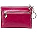 Itslife Triple Zipper Leather Mini Coin Purse Card Holder with Key Chain(Rose)