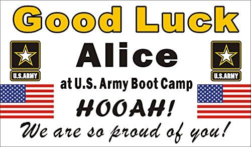 3ftX5ft Custom Personalized US Army Going Away Goodbye Farewell Deployment Party Banner Sign - Good Luck At US Army Boot Camp