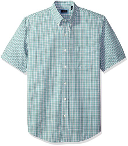 Arrow Men's Big and Tall Hamilton Poplin Short Sleeve Button Down Shirt, Aqua Haze 3X-Large