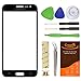 CrazyFire Black Front Outer Screen Lens Glass Replacement Compatible with Samsung Galaxy J3 J320F,with Adhesive Tape Tools Kit 1 Pair Tweezers 1 Roll Micro Wire