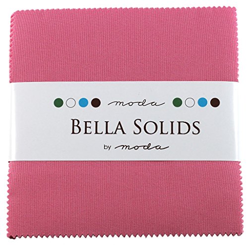 Bella Solids 30s Pink Moda Charm Pack By Moda Fabrics; 42-5" Quilt Squares