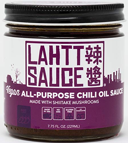 Lahtt Sauce Premium All Purpose Chili Oil Sauce, Vegan (Made with Shiitake Mushrooms), Hot Heat, Natural Non GMO Ingredients, Gluten-Free, No MSG, No Preservatives (1 Jar)   - Thumbnail 7