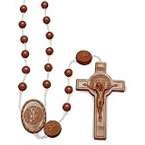 Brown Plastic Rosary Beads St. Benedict Cross Lot 25 Pack