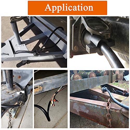 Oyviny Heavy Duty 7 Way Trailer Plug Cord with Double Prongs Connector 4 Feet 7 Pin RV Blade