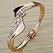 YAZILIND Rose Gold Twisted Wave Design Sparkling Rhinestone Alloy Bracelet