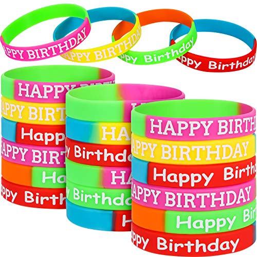 Happy Birthday Rubber Bracelets Colored Silicone Bracelets for