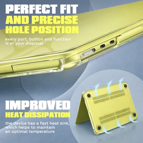 AMROAH for MacBook Neo Case 13 inch 2026 Model A3404 with A18 Pro Chip, Scratch Resistant Protective Hard Shell Case & Keyboard Cover & Screen Film & Type C, Crystal Citrus