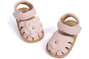 Miamooi Infant Baby Girls Boys Sandals Summer Bowknot Crib Shoes Toddler Pu Leather Flower Soft Rubber Sole Dress Flats First Walker Shoes