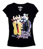 Disney Classic Villians 'Just A Touch of Evil' Women's T Shirt Top - Black Purple XL
