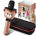 Wireless Karaoke Microphone for Kids - Bluetooth Mic Great for Solo Singing, KTV Parties, Magic Boys & Girls Christmas or Birthday Gifts - Portable Karaoke Machine for Kids Pop by KaraoKing [Brown]