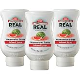 Re&agrave;l Infused Exotics Watermelon Puree Syrup, 16.9 fl oz, 3 Pack | Fresh Watermelon Flavor, Ideal for Cocktails, Mocktails, Sauces, Desserts, Squeeze Bottle, Drip-Free Spout, Easy Dispensing