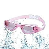 Swimming Goggles Girls, Roterdon Swim Goggles Adults Anti Fog Water Proof Kids Eyes UV Protection Mirrored Racing Water Goggle For Men Women Children Youth Junior From Swim On Line Store(Pink)