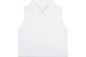 SPFAS Girls Crop Tops Sleeveless Polo Shirts Athletic Tank Tops Golf Tennis T-Shirts with Collared Quick Dry Casual