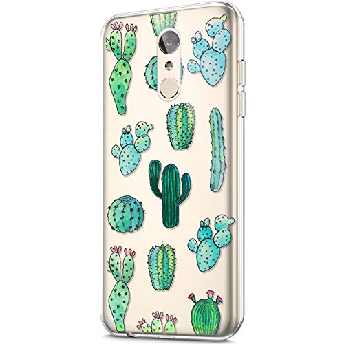 ikasus Case for LG Stylo 4,LG Stylo 4 Plus Case,LG Q Stylus Case,Crystal Clear Art Panited Design Soft Flexible TPU Ultra-Thin Transparent Rubber Gel TPU Protective Case Cover,Cactus Prickly pear