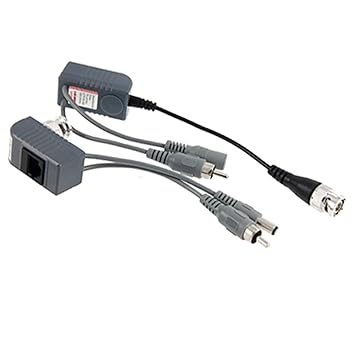 sourcingmap® Video Audio Alimentación Balun UTP cable de Transceptor coaxial BNC CCTV