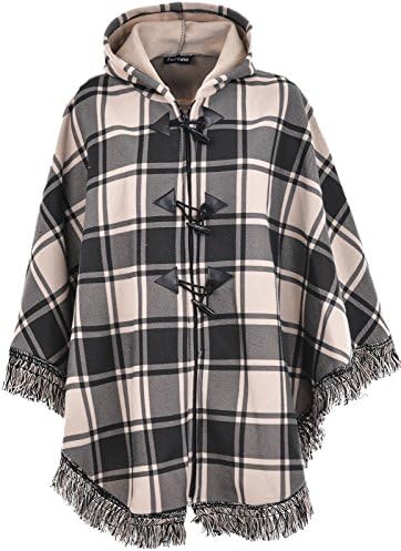 RG Clothing Ladies Women Warm Fleece Fleecy Hooded Ponchos/Capes Hoodie Plus Size 12-32