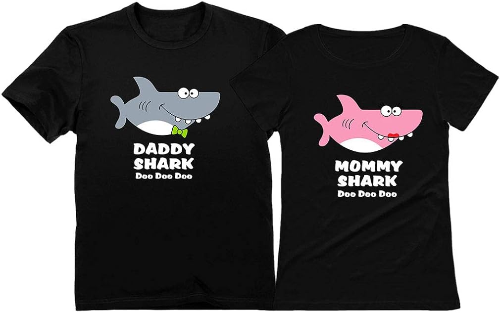 Daddy Shark Mommy Shark Doo Doo Doo Mom and Dad Gift T-Shirt Funny Family Set