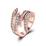 Naivo 18K Rose Gold Plated Cocktail Flame Ring
