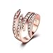 Naivo 18K Rose Gold Plated Cocktail Flame Ring