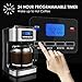 Programmable Coffee Maker, Aicok Coffee Maker 12 Cups, Drip Coffee Maker With Glass Coffee Pot, Programmable Clock/Timer, Permanent Reusable Filter, Black and Silver.