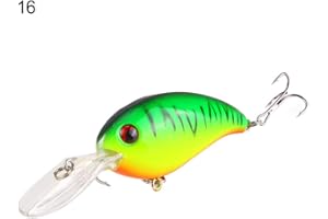 856store 1Pc Crank 3D Eyes Fishing Lure Hard Bait Bass Crankbait Sharp Fish Hook Tackle
