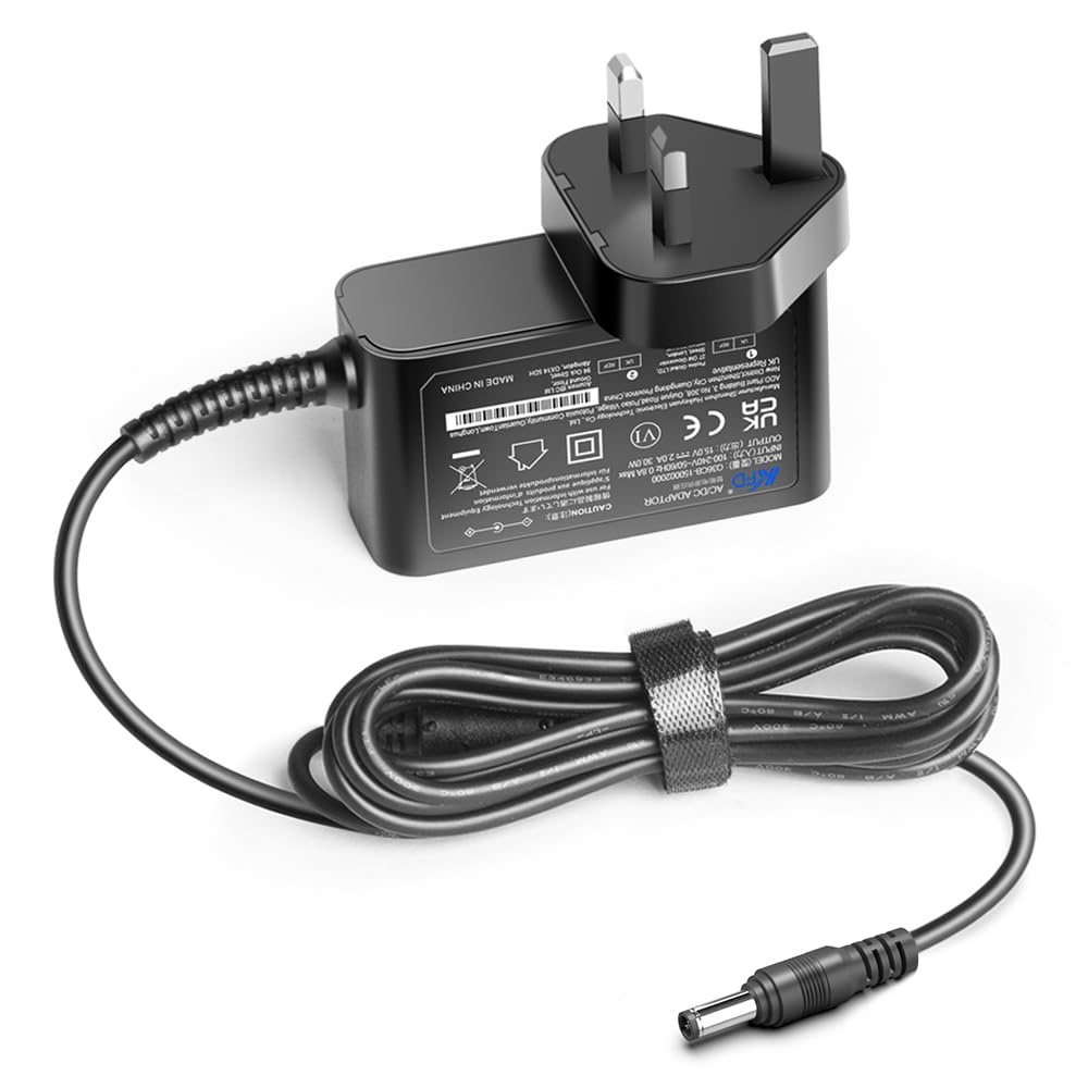 KFD DC 15V Power Supply Charger for Marshall Stockwell 4091451 House of Marley EM-JA006-MI EM-JA019 Bluetooth Speaker FlashFish E200 EA150 SinKeu 100W-200W Power Station DC 15 Volt Transformer Charger