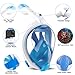 ORSEN Newest Snorkel Mask Foldable 180 Panoramic View Free Breathing Full Face Snorkeling Mask with Detachable Camera Mount, Dry Top Set Anti-Fog Anti-Leak for Adults & Kids (White Blue, L/XL)