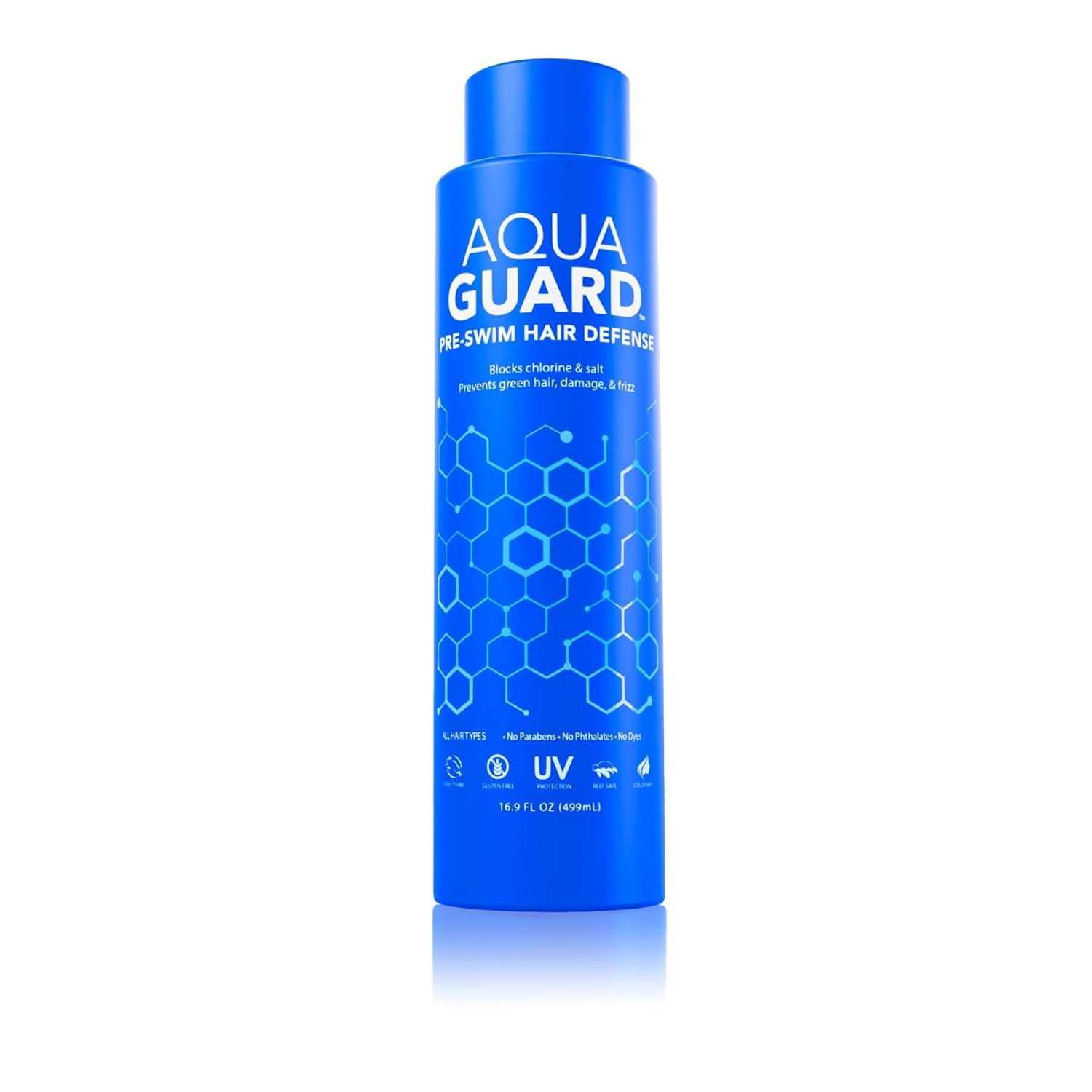 AquaGuard Pre-Swim Hair Defense | Prevents Chlorine Damage + Softens Hair | Color Safe, Great Smelling | Made in California | 16.9 oz — image 1