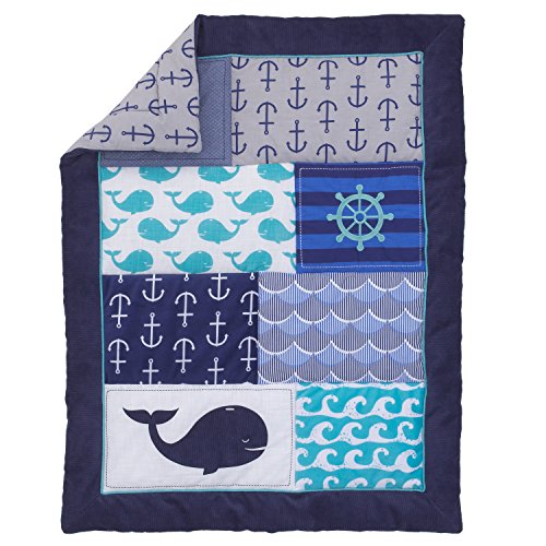 Nautica Kids Set Sail Nautical/Anchor/Whale 4 Piece Nursery Crib