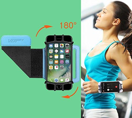 MayAi Soft Silicone iPhone 7 Armband, Velcro Breathable Phone Holder Wristband, 180°Rotating for 4"- 6", Running Hiking Jogging Cycling, Sports Armband iPhone 7 Plus Samsung Galaxy S5 S6 S7 S8 Plus