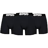 PSD Underwear Mens Boxer Briefs - Solid Cotton Boxer Briefs, Mid Length Packs & Singles, Soft Breathable Boxer Briefs for Men
