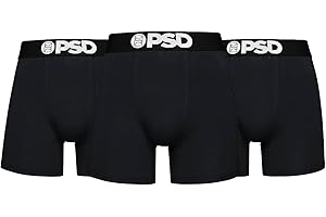 PSD Underwear Mens Boxer Briefs - Solid Basics, Mid Length Pack & Singles, Soft & Breathable Boxer Briefs for Men