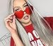 ADE WU Cute Heart Sunglasses for Women Men Trendy Fun Colorful Rave Party Sun Glasses (Red)