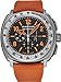Jean Richard Aeroscope Mens Titanium Swiss Automatic Watch - 43mm Black Face with Luminous Hands Tachymeter Chronograph and Date - Orange Rubber Strap Swiss Made Classic Anolog Watch 60650-21-010-001