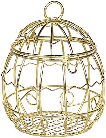 Wuweiwei12 1Pc Hollow Birdcage Shape Metal Texture Candy Boxes with Ribbon Baby Shower Wedding Party Supplies
